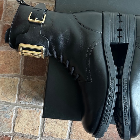 Authentic Love Moschino Leather Combat Boots - Picture 7 of 16